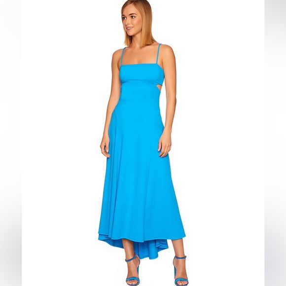 NWT SUSANA MONACO TURQUOISE BACK CUR OUT MAXI DRESS SZ SMALL - Picture 7 of 8